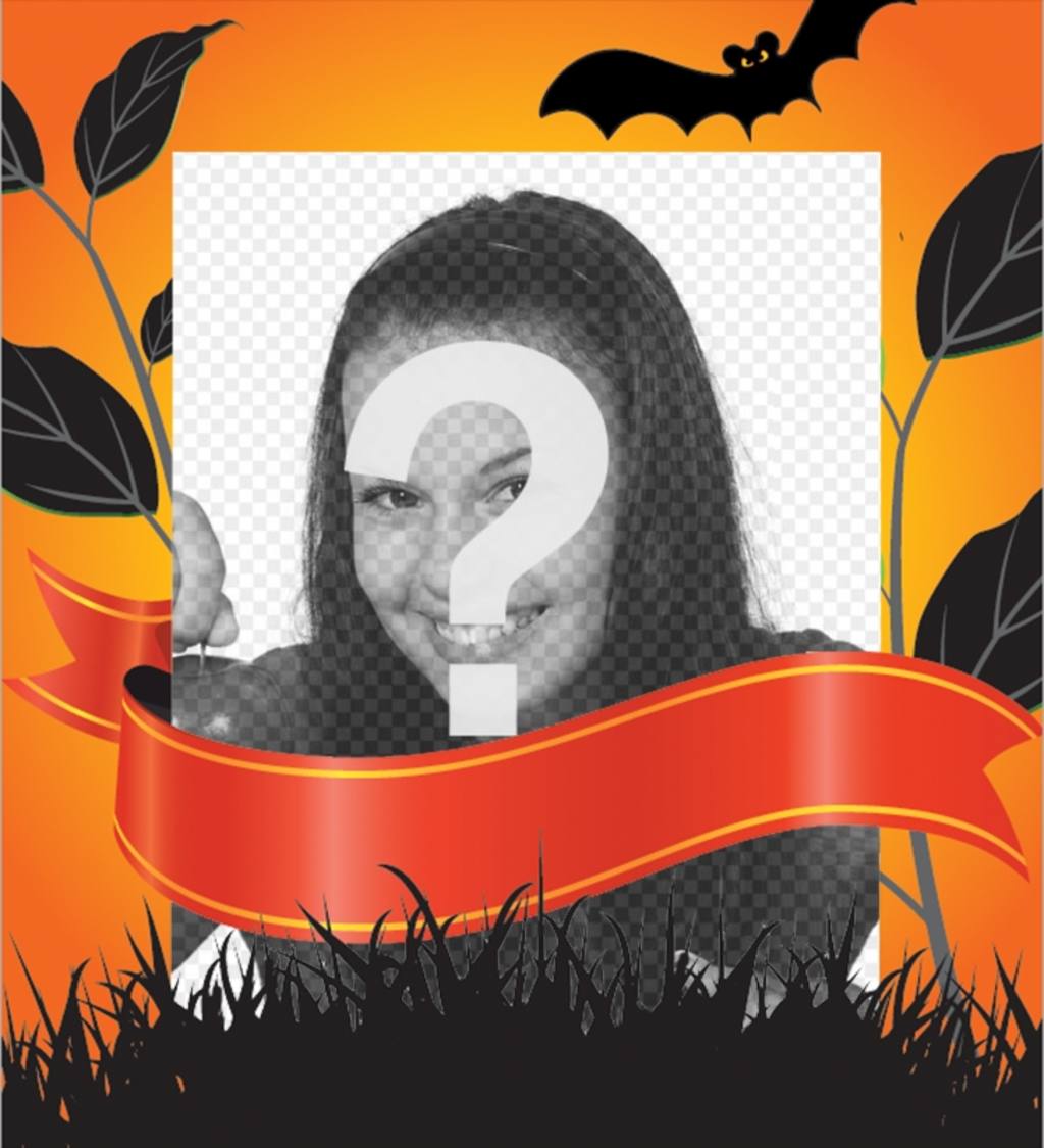 Decorative frame for editing with your photo for Halloween ..