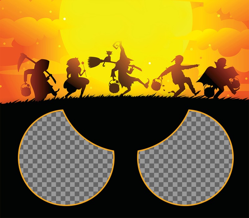 Halloween photomontage for two photos ..