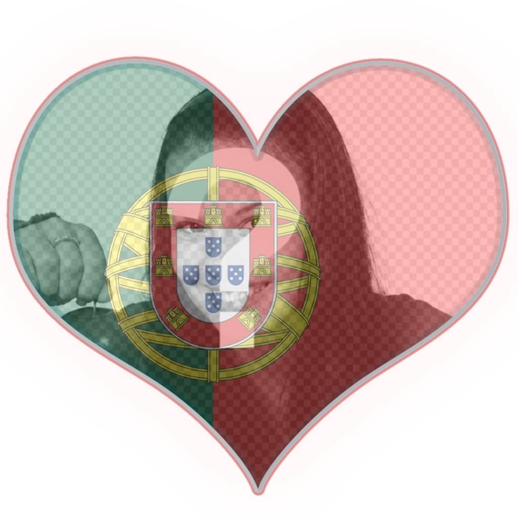 Heart-shaped flag of Portugal with your photo ..