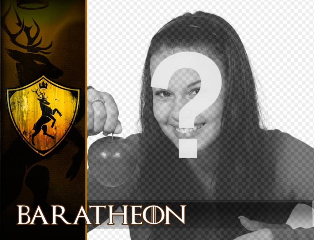 Photomontage with the shield of house Baratheon ..