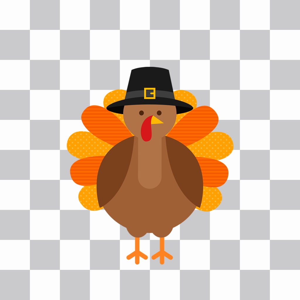 Sticker of a turkey of Thanksgiving Day to your pictures ..