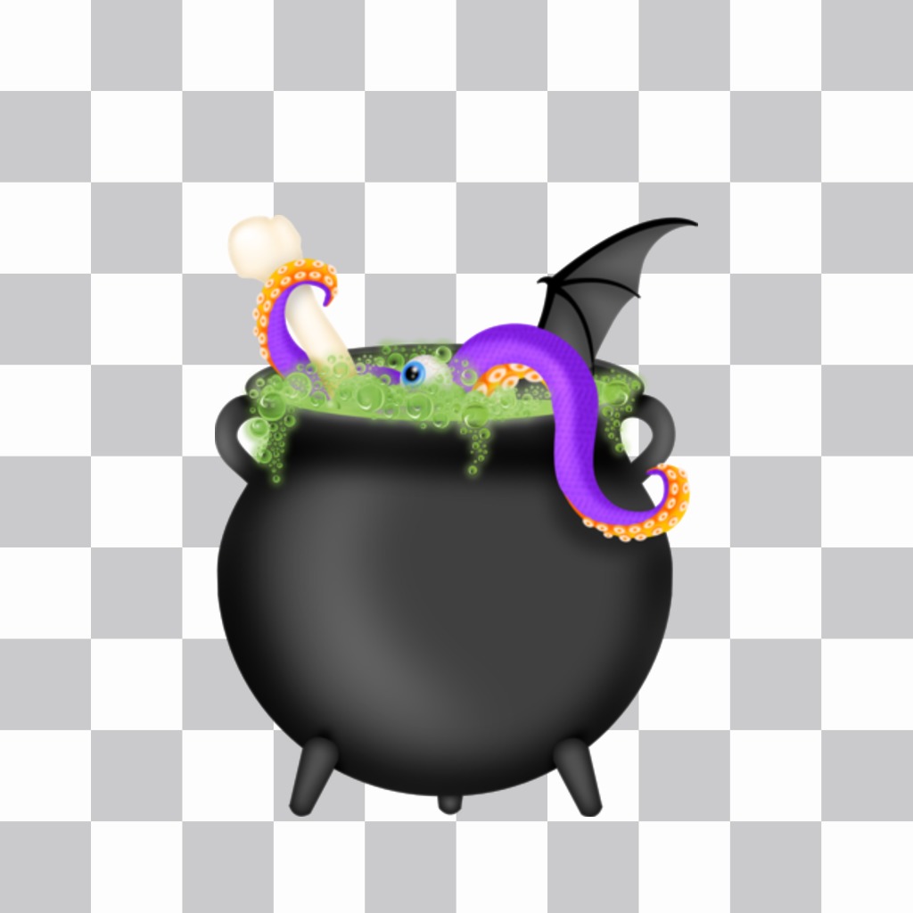 Sticker with a cauldron potion ..