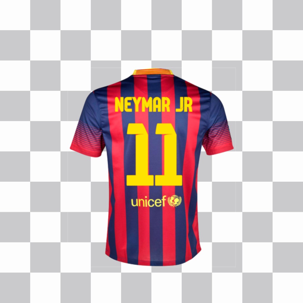 Sticker with the T-shirt of Barca player Neymar ..