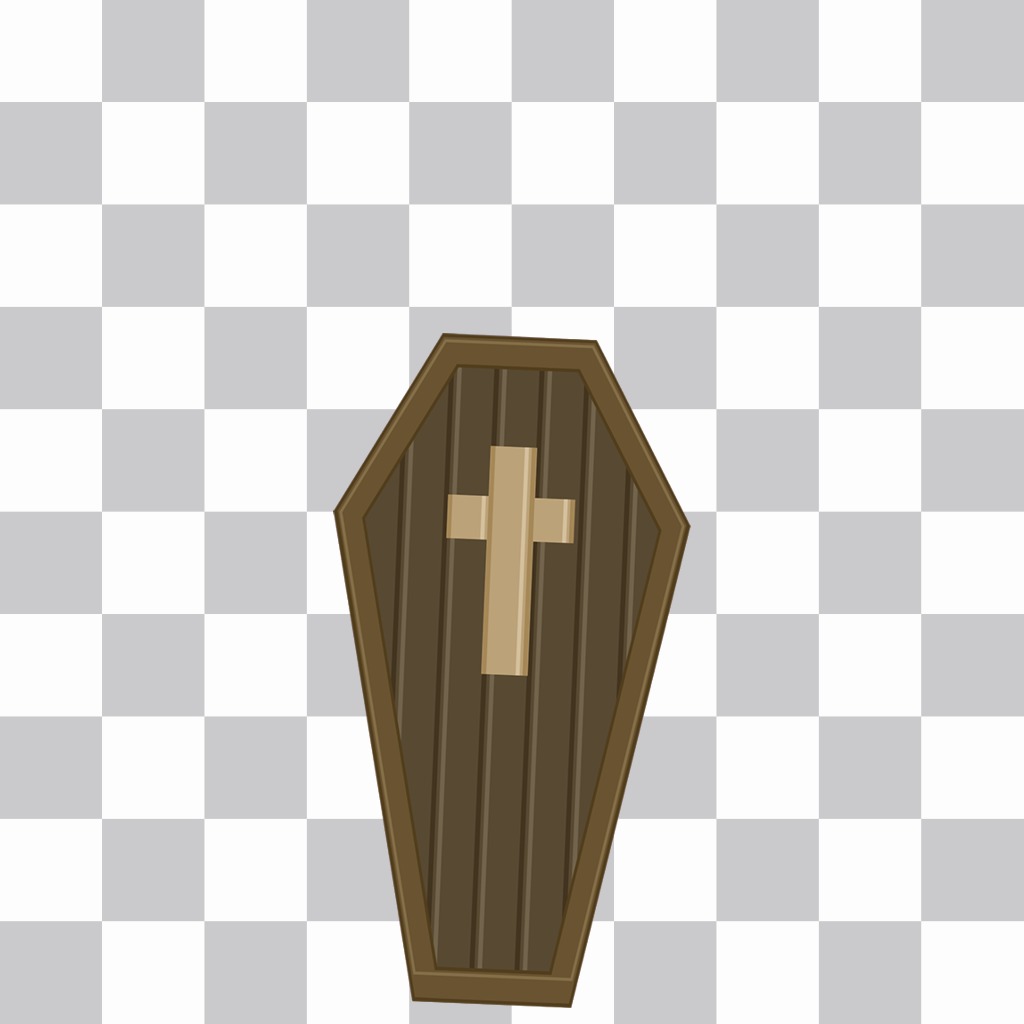 Sticker of a drawing of a coffin with a cross ..