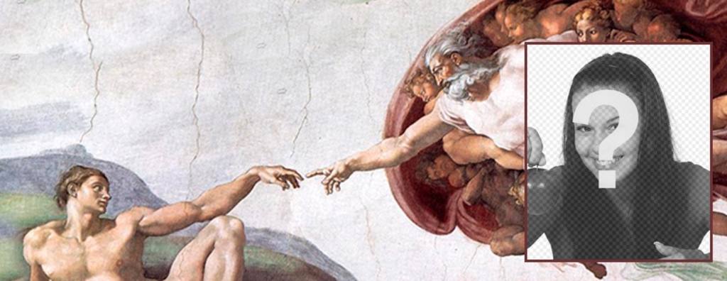 Custom cover photo with the picture The Creation of Adam ..