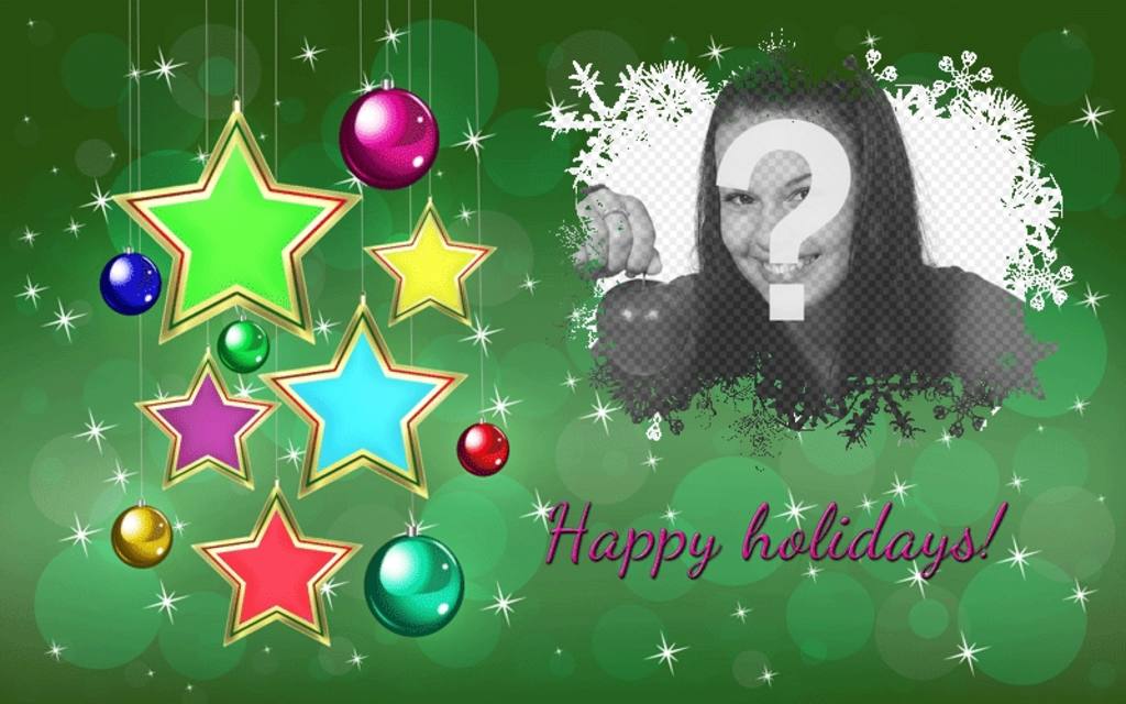 Happy Holidays postcard with stars to modify online ..