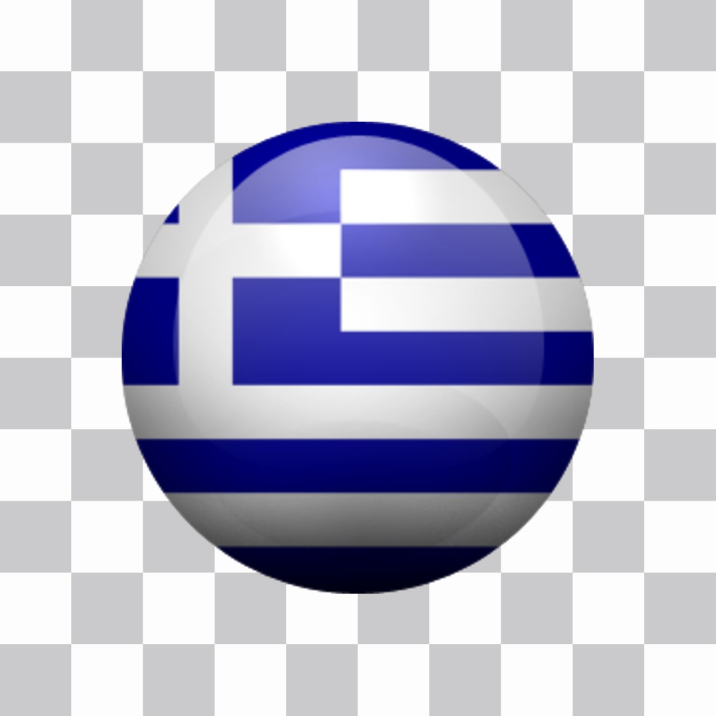 Round sticker with the colors of the flag of Greece ..