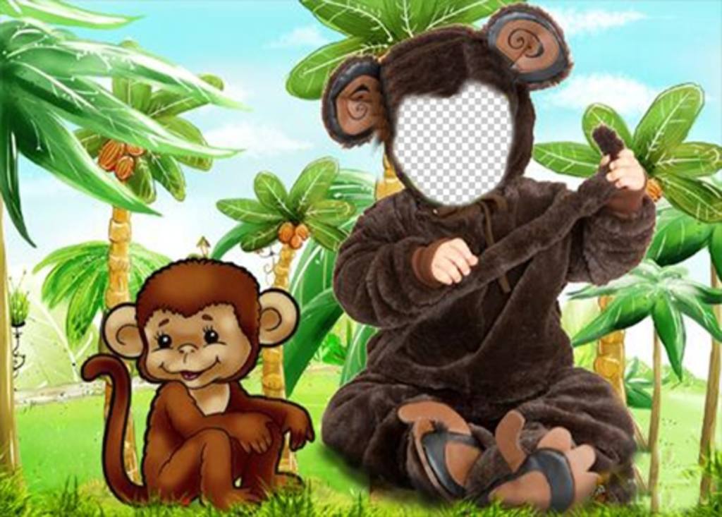 Monkey costume for children that you can put a photo ..