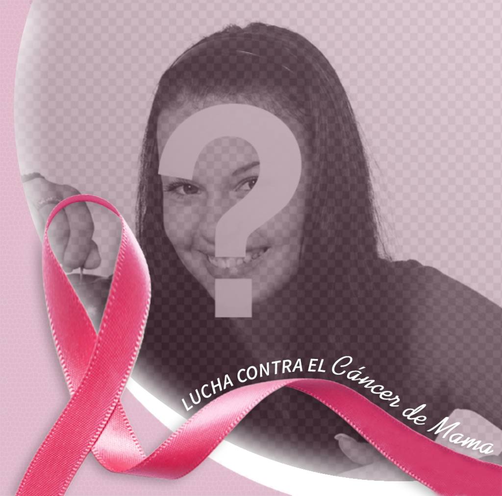 Photo effect for your profile picture of a pink frame and the ribbon against breast cancer. ..