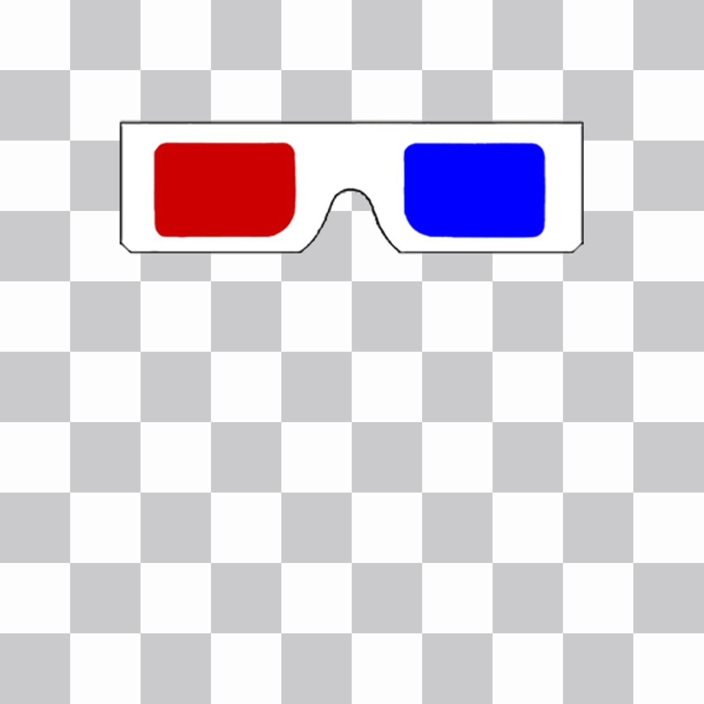 Sticker de gafas retro 3D rojo y azul para tus fotos. ..