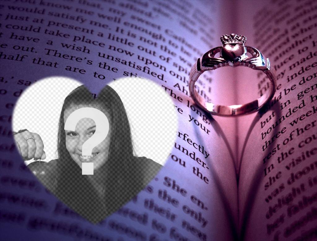 Photo effect with an engagement ring to upload your picture. ..