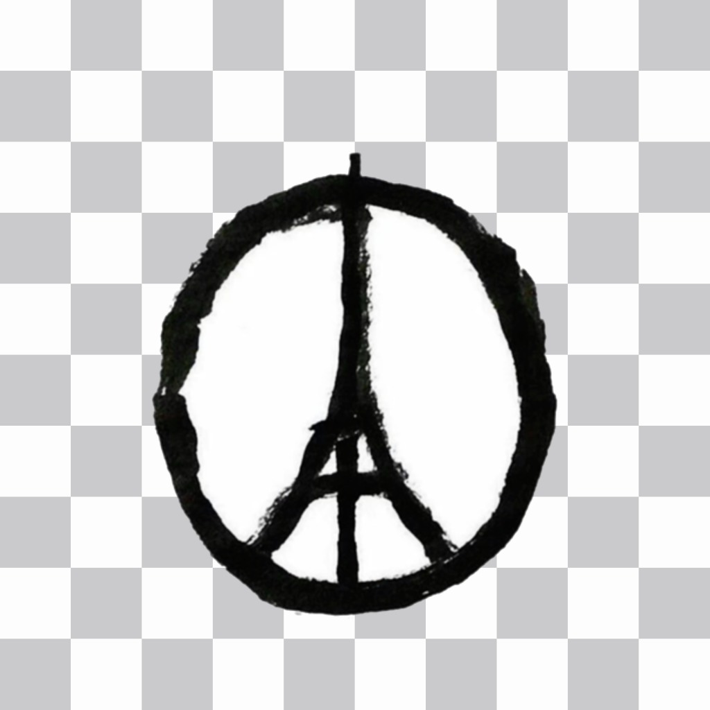 Drawing symbol of peace with the Eiffel tower in the middle to support putting France on your profile..