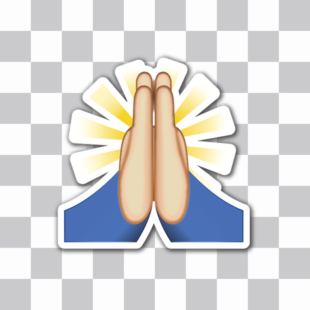 Sticker of the emoji with hands together to pray. ..