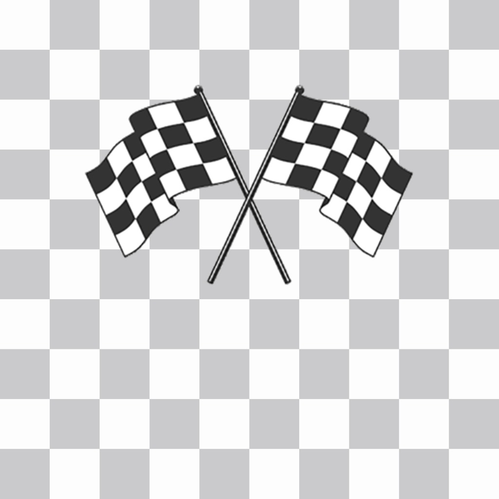 Stickers of two racing flags for your photos. ..