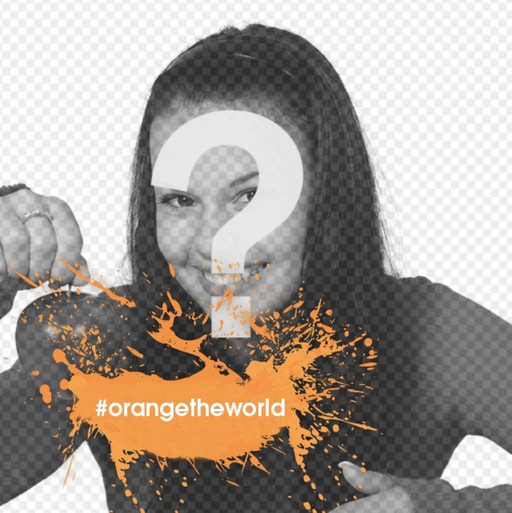 Photo effect of orange mark to stop violence against women ..
