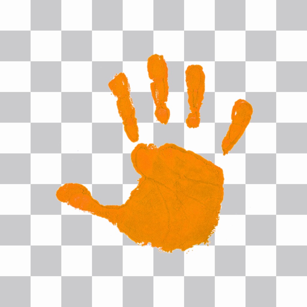 Sticker of orange hand against violence to women ..