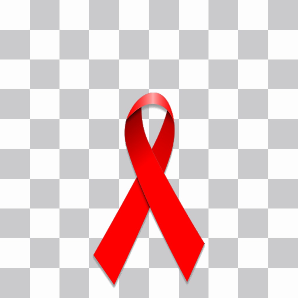 Sticker of red AIDS ribbon for your photo ..