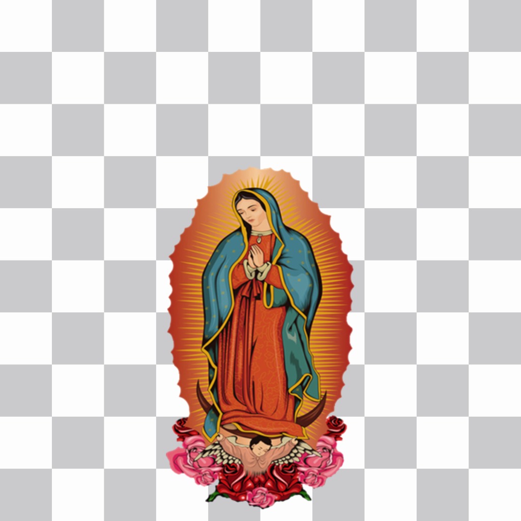 Sticker of the Virgin of Guadalupe to put on your pictures ..