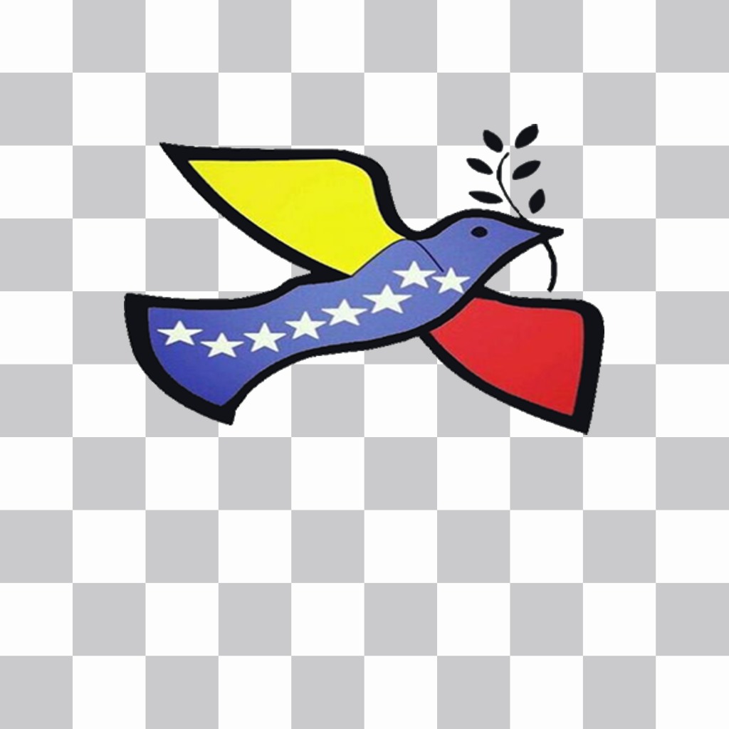 Sticker of Dove of Peace with the flag of Venezuela ..
