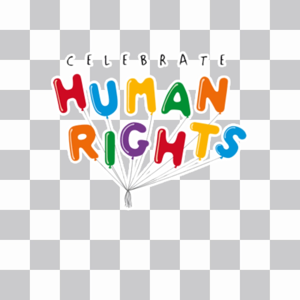 Sticker with balloons of human rights for your photo ..