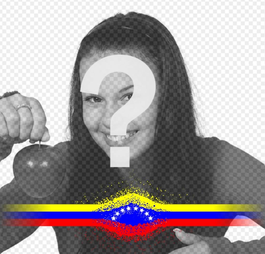 Photo effect with a band of Venezuela flag ..
