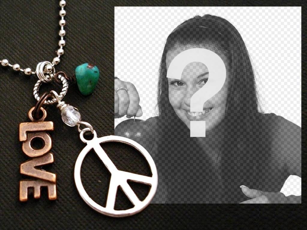 Photo effect with Peace symbol and the word LOVE ..