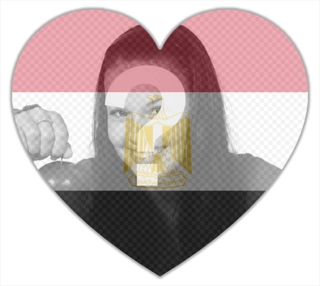 Photo effect with heart-shaped flag of Egypt ..
