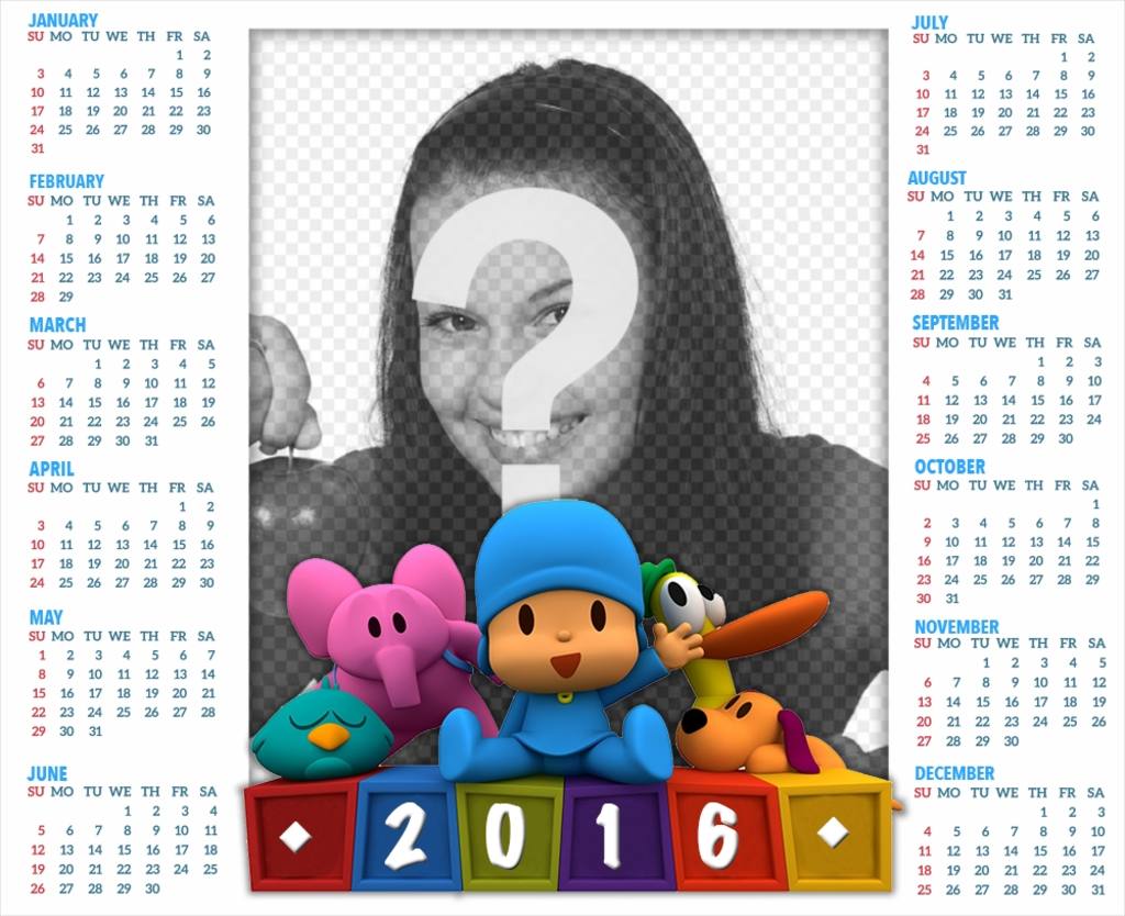 A 2016 Calendar in English perfect for your children ..