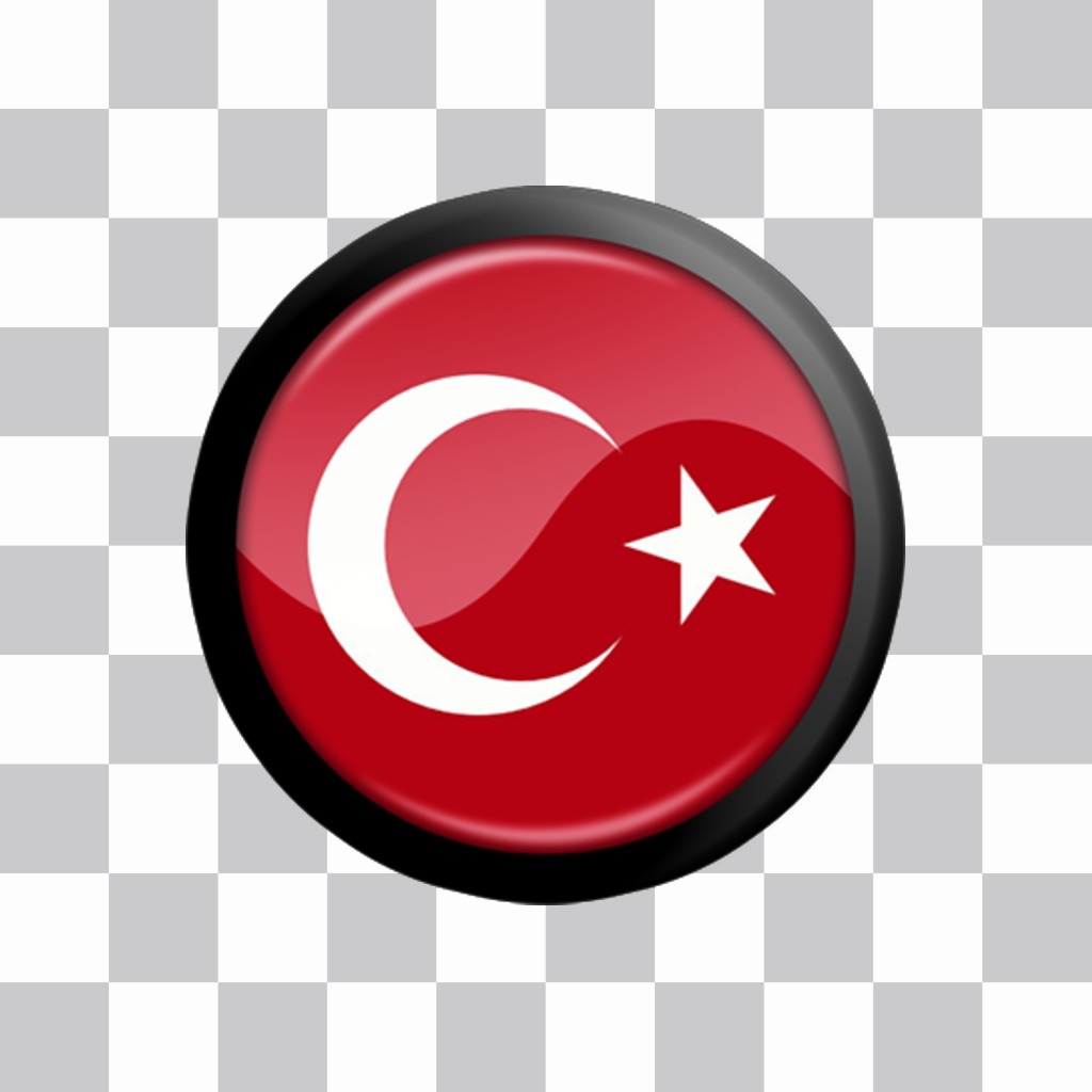 Sticker of a button with the flag of Turkey for your photos ..
