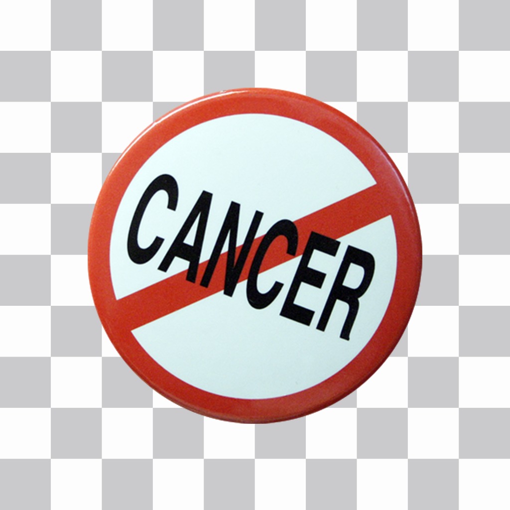 Sticker of a button against Cancer for your photos ..