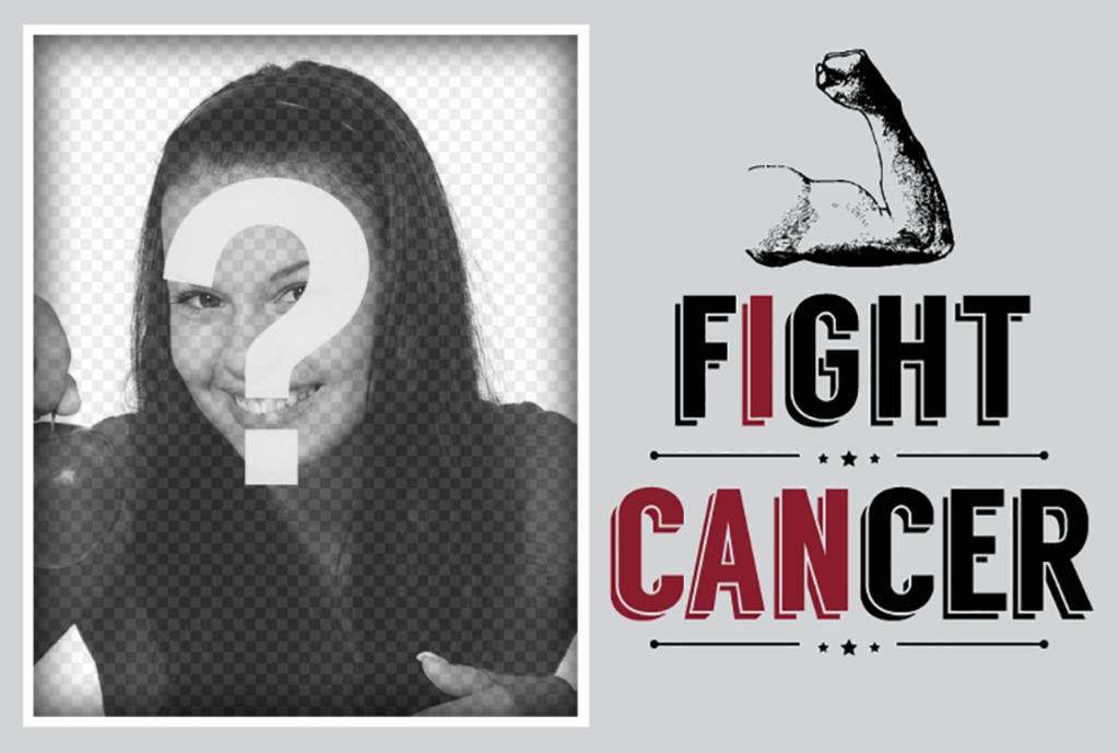 Photo frame against cancer with the phrase Fight Cancer ..