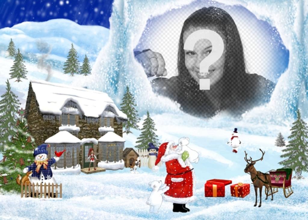Christmas card with Christmas drawing background..