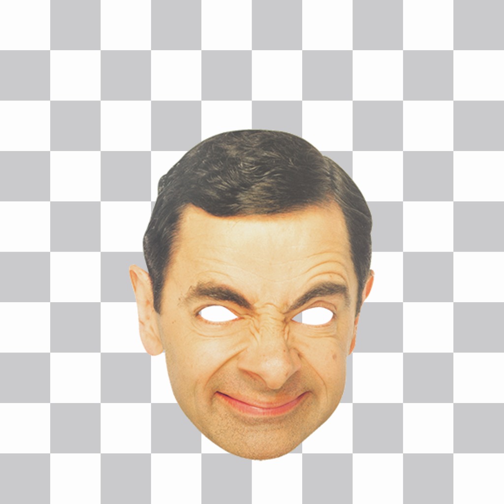Wear this funny mask of Mr. Bean face and for free ..