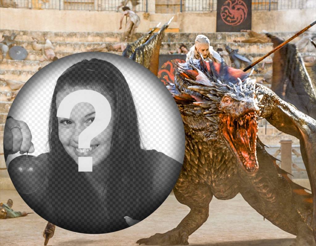 Upload your photo with Khaleesi and his dragon in a scene from Game of Thrones ..