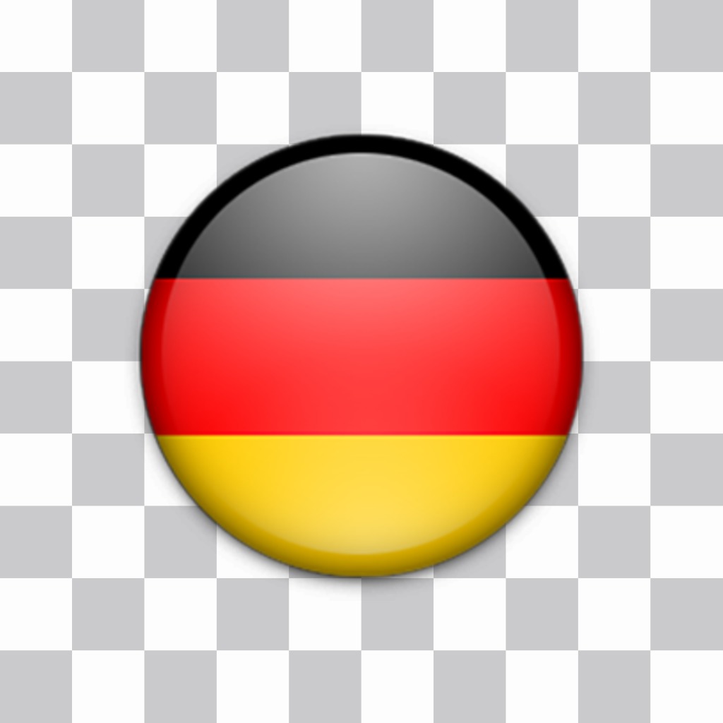 Decorative sticker of a button with the flag of Germany