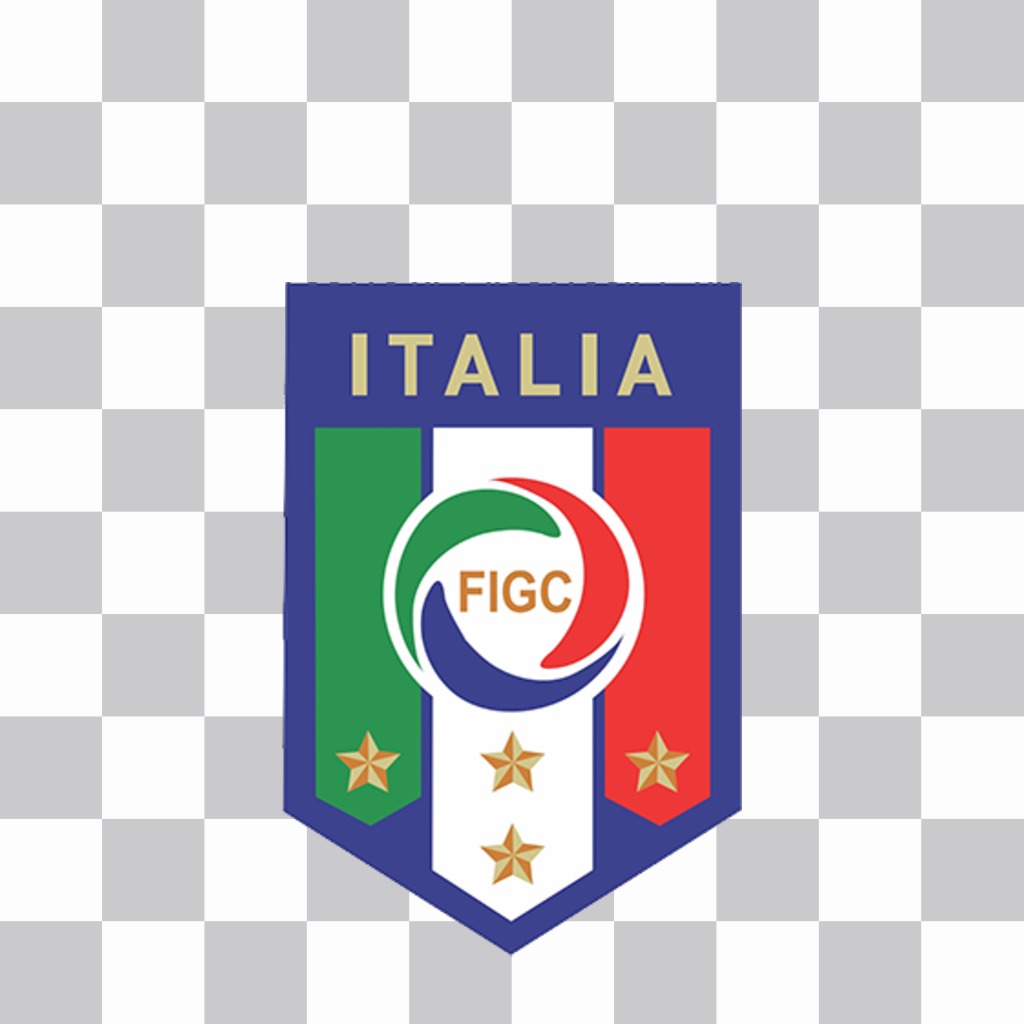 Photo effect to paste the shield of the Italian Football Federation (FIGC) ..
