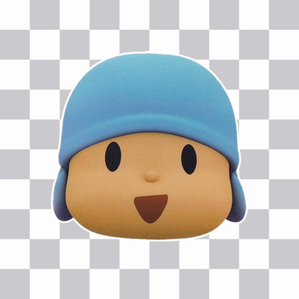Sticker of Pocoyo face to add anywhere on your photos ..