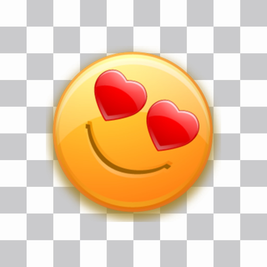 Emoji in love with hearts in the eyes to paste on your photos 