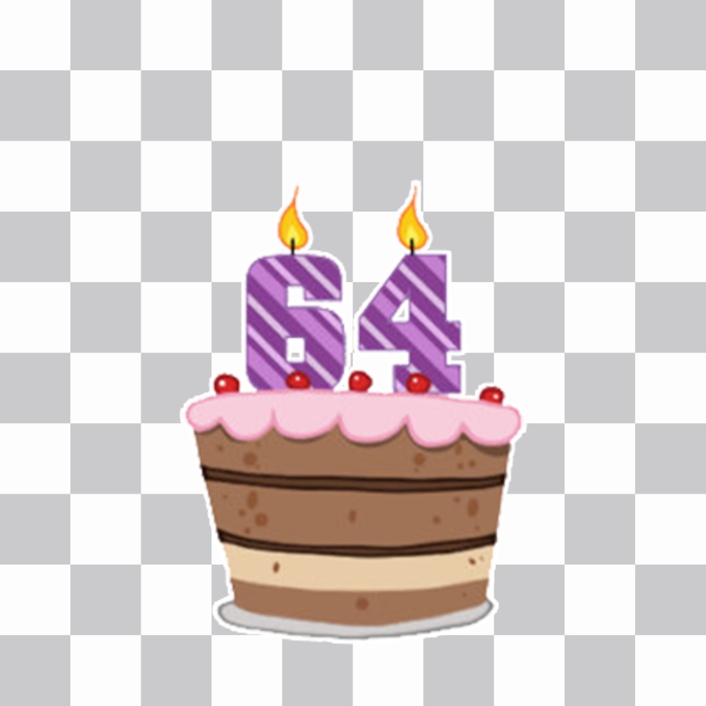 Decorate your photos with this sticker of cake to celebrate 64 years ..