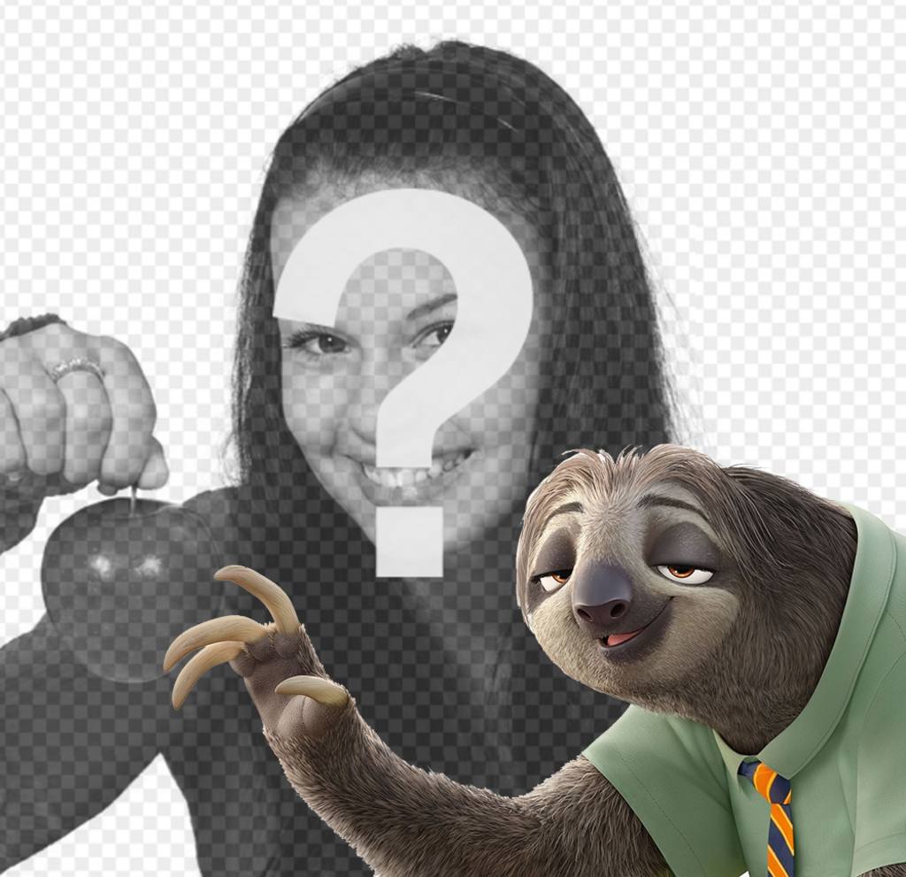 Photo effect with the sloth from Zootopia to upload your photo ..
