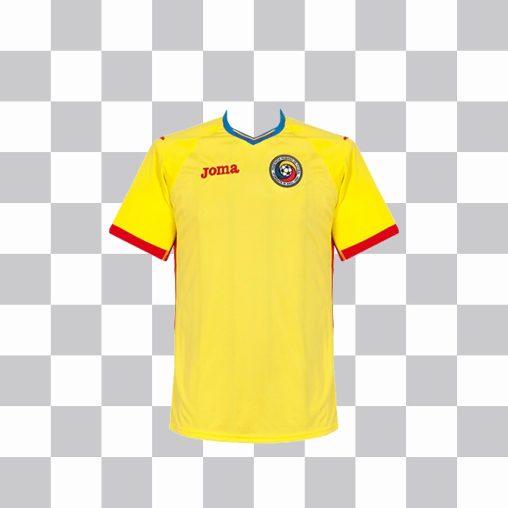 Photo effect of the football shirt of Romania to paste on your photos ..