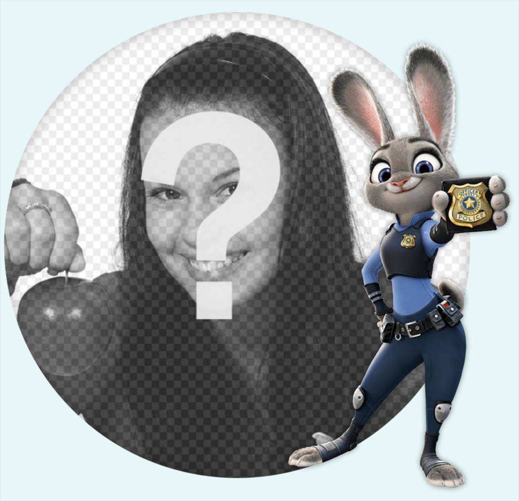 Photo effect with bunny Judy Hopps of Zootopia movie ..