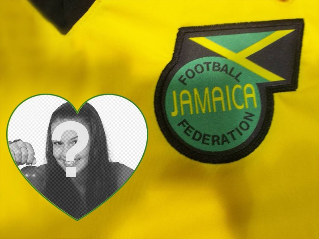 Photo effect with the soccer shirt and shield of Jamaica ..