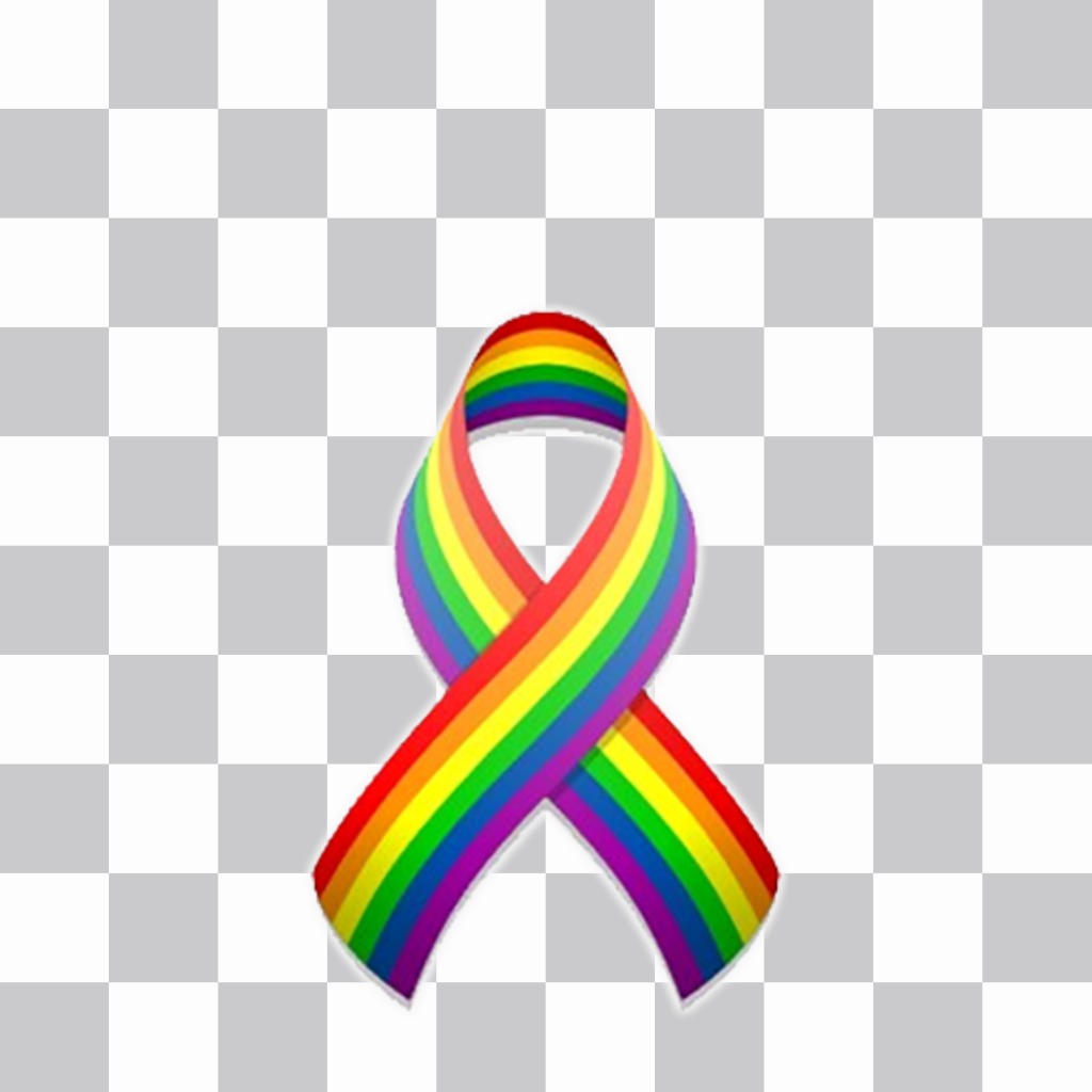 Mourning ribbon with the colors of the rainbow to paste on your photos as sticker ..