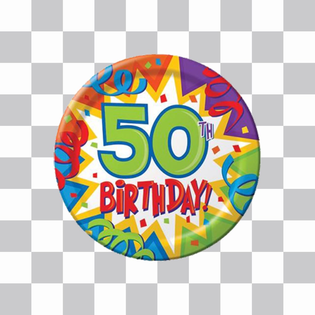 Photo effect to decorate your photos with a party balloon of 50th birthday ..