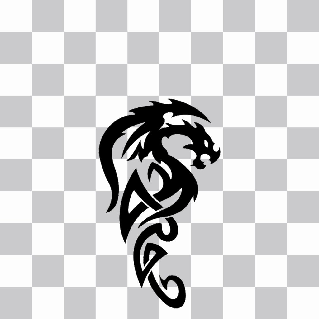 Tattoo of a tribal dragon to add in your photos as a sticker ..