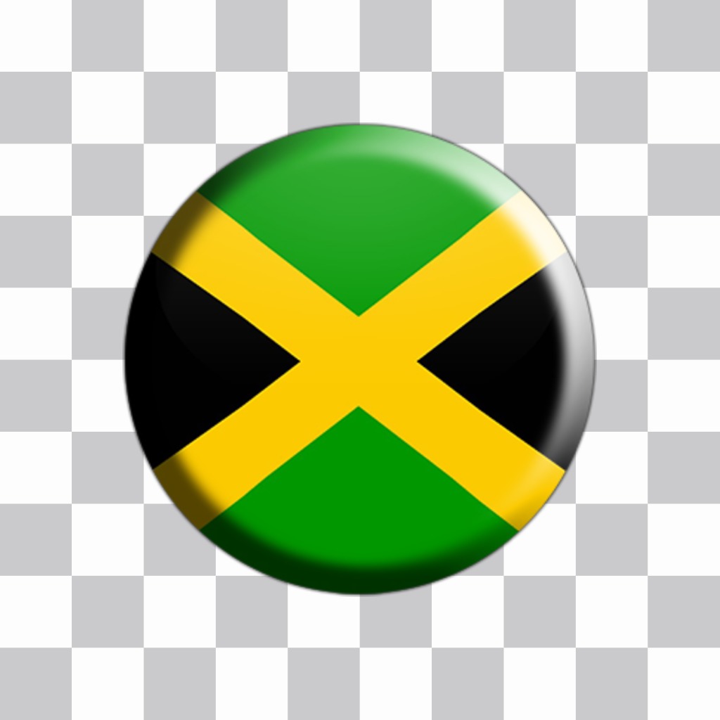 Sticker of Jamaica flag as a button to decorate pictures ..