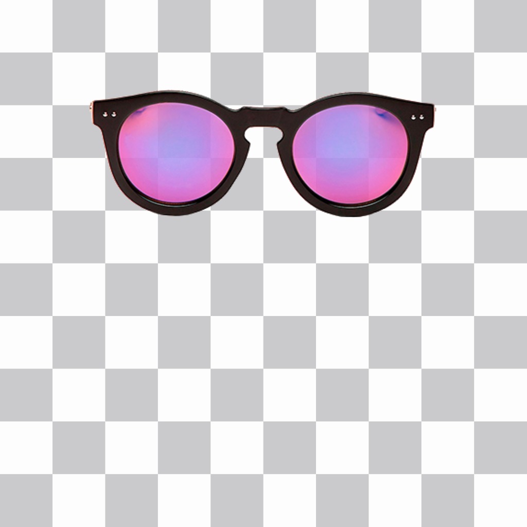 Exotic violet sunglasses that you can paste on your photos as sticker ..