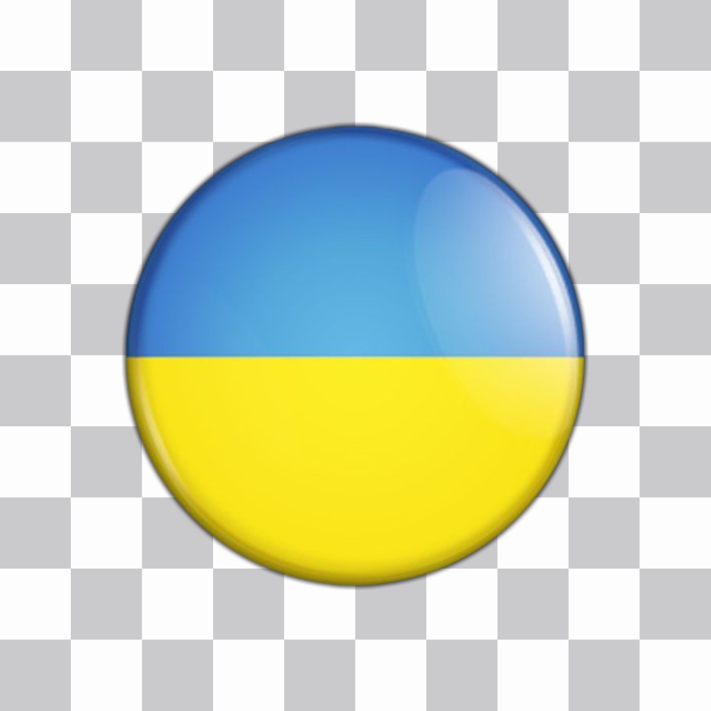 Ukraine flag shaped button to paste and decorate your photos ..