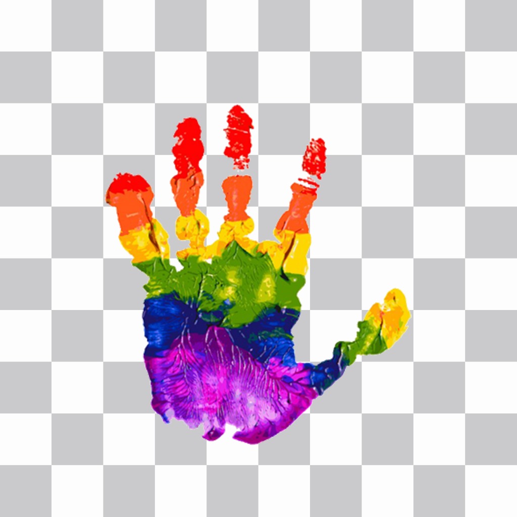 Hand with the colors of the rainbow that you can paste in your photos for free ..